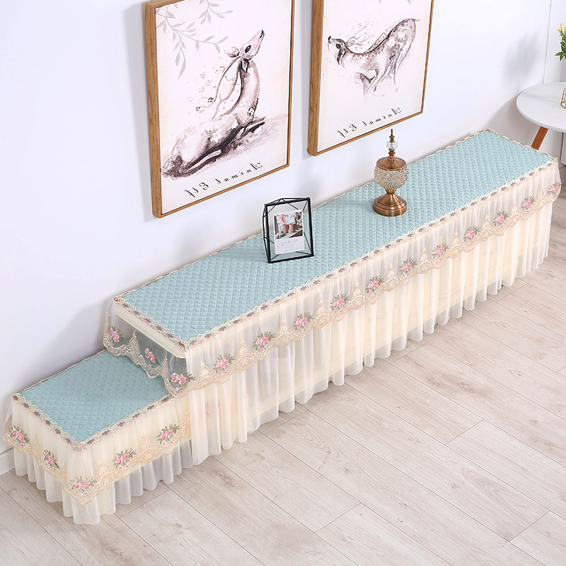 TV cabinet cover cloth coffee table TV cabinet combination tablecloth set modern light luxury simple 2021 new all-inclusive lace