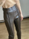 2023 Autumn Style Commuting Slim High Waist Sheepskin Small Leg Pants Women's Nine-Point Leather Pencil Genuine Leather Pants Side Zipper