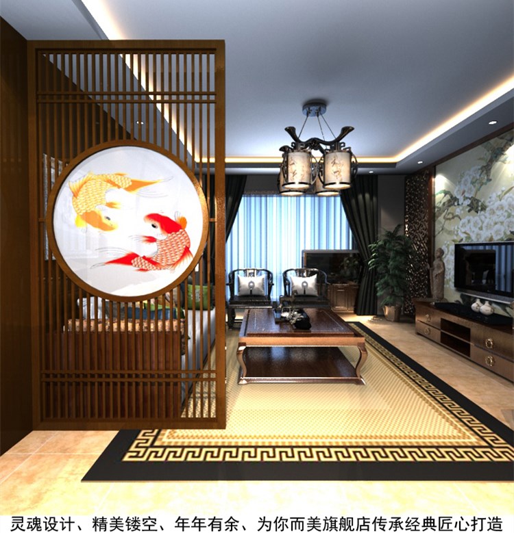 Mới phong cách Trung Quốc màn hình phòng khách rỗng vách ngăn gỗ rắn hiên phòng ngủ nhà Tongding Hàng rào khách sạn màn hình tùy chỉnh - Màn hình / Cửa sổ vách ngăn giả gỗ