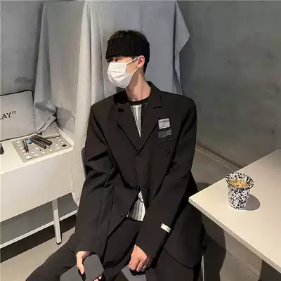 Japanese coat men's ins spring and autumn fried street senior sense of suit dk uniform Ruffian small suit oversize harbor style