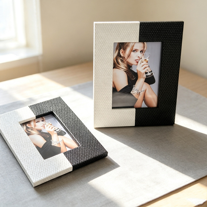 Creative Modern Minimalist Leather Photo Frame Ornaments Model Room Sales Office Living Room Tv Cabinet Bedroom Atmosphere Decoration Creative Modern Minimalist Leather Photo Frame Ornaments Model Room Sales Office Living Room Tv Cabinet Bedroom Atmosphere Decoration