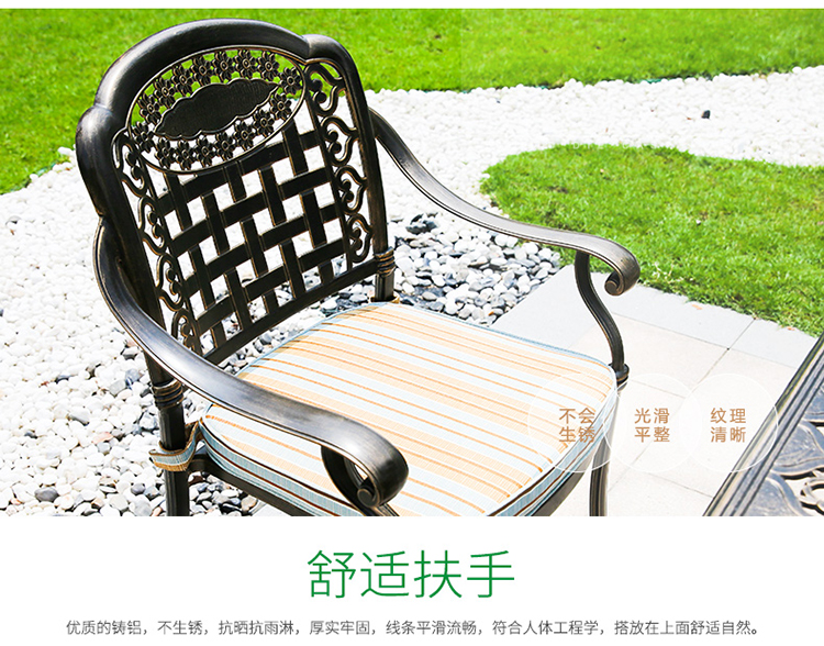 Bàn ghế ngoài trời châu Âu mỹ Ban công sân vườn giải trí ban công đúc đồ nội thất bằng nhôm sân thượng ngoài trời bằng sắt rèn ba mảnh bàn cafe ngoài trời
