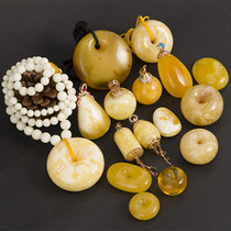 Xiaotao amber beeswax bracelet 108 single circle pendant old type 108 single circle beeswax amber white wax gold white porcelain white