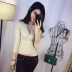 Áo sơ mi nữ mùa thu dài tay 2018 khí chất mới hoang dã v-cổ chữ thập Slim áo sơ mi dài tay dệt kim áo len nữ hàng hiệu Áo len cổ chữ V