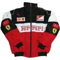 F1 racing suit European and American style college style casual cotton jacket winter coat full embroidery vintage cotton clothes spot