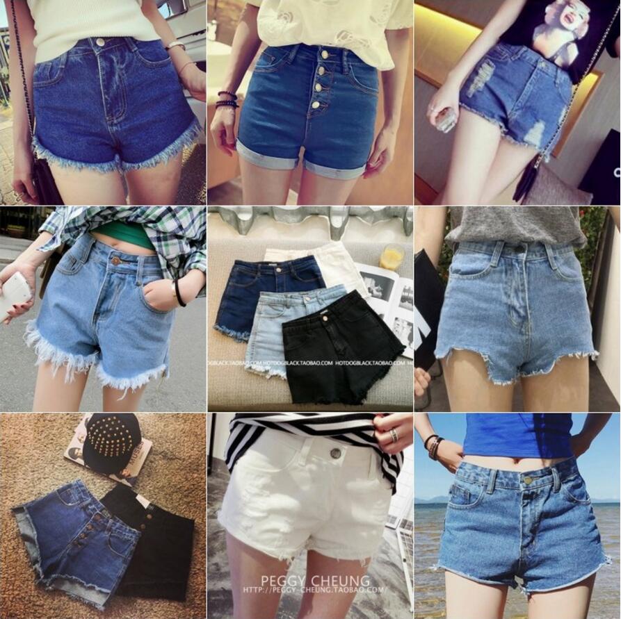 Nhà máy sản xuất trực tiếp bán buôn chợ đêm gian hàng cung cấp mùa hè mới phụ nữ quần short denim phụ nữ quần jean rộng chân quần quần jean ngố ống rộng