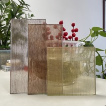 Art wired glass partitions customized high-end hotel catering laminated engineering tempered screens with landscape paintings