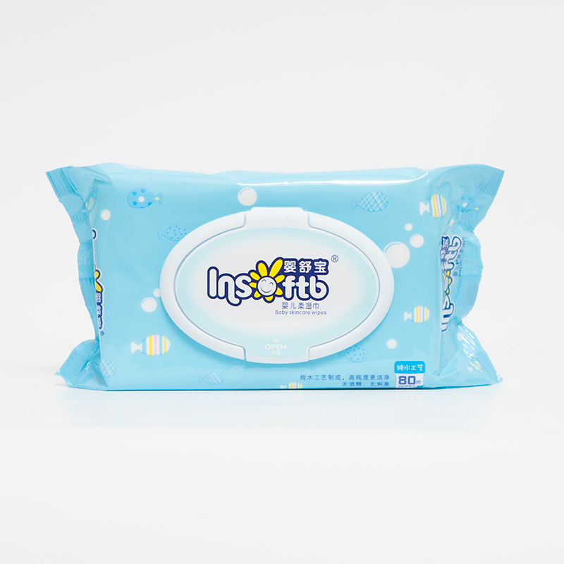 Trẻ sơ sinh Shu Bao lau trẻ em chăm sóc da dưỡng ẩm 80 bơm * 5 gói nước bông nguyên chất mềm 0 kích thích có nắp để đảm bảo chính hãng khăn ướt bebeen