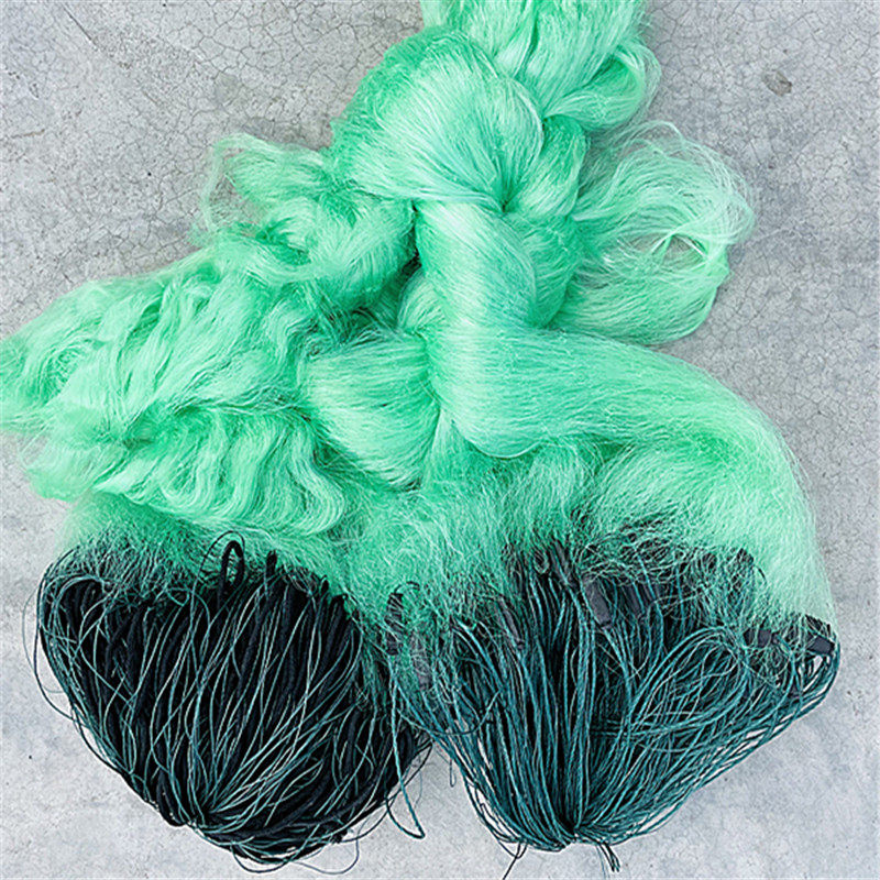 Rope pendant three-layer fishing net sinking net green silk fishing net 456 meters high crucian carp carp silver carp