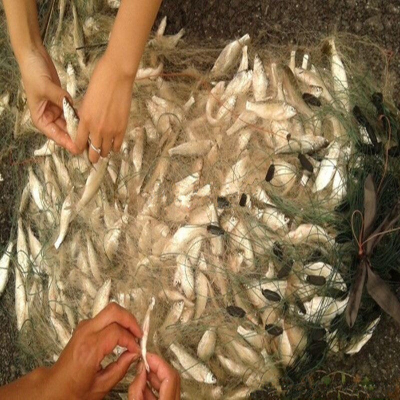 2 meters high and 100 meters long thick wire sinking net floating net three-layer fishing net sticky net hanging subnet white silk fishnet