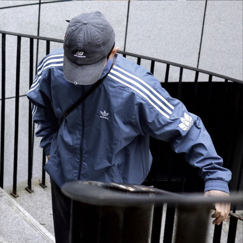 Adidas Trefoil Jacket Men's Spring Woven Windbreaker Thin American Retro Campus Jacket Gn3536