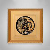 Su embroidery finished product handmade plate gold embroidery boutique embroidery study decoration three-dimensional version of the erlong play beads