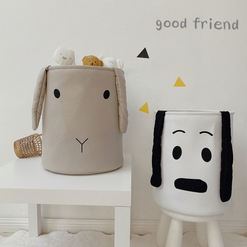 Cartoon Storage Bucket Children's Toy Storage Bucket Fabric Baby Clothes Storage Box Dirty Clothes Basket Washable Storage Box