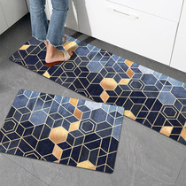 New modern minimalist kitchen mat waterproof anti-slip and anti-dirty footbed leather free from washing kitchen mat for home