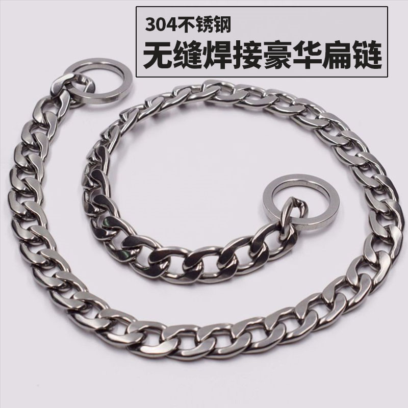 Pet 304 stainless steel flat strand P - chain Horse De Hurado medium - large collar neck - sleeve dog traction rope