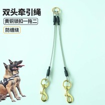 Pet dog leash large dog medium double head two dogs one drag two double lead wire walking dog rope supplies