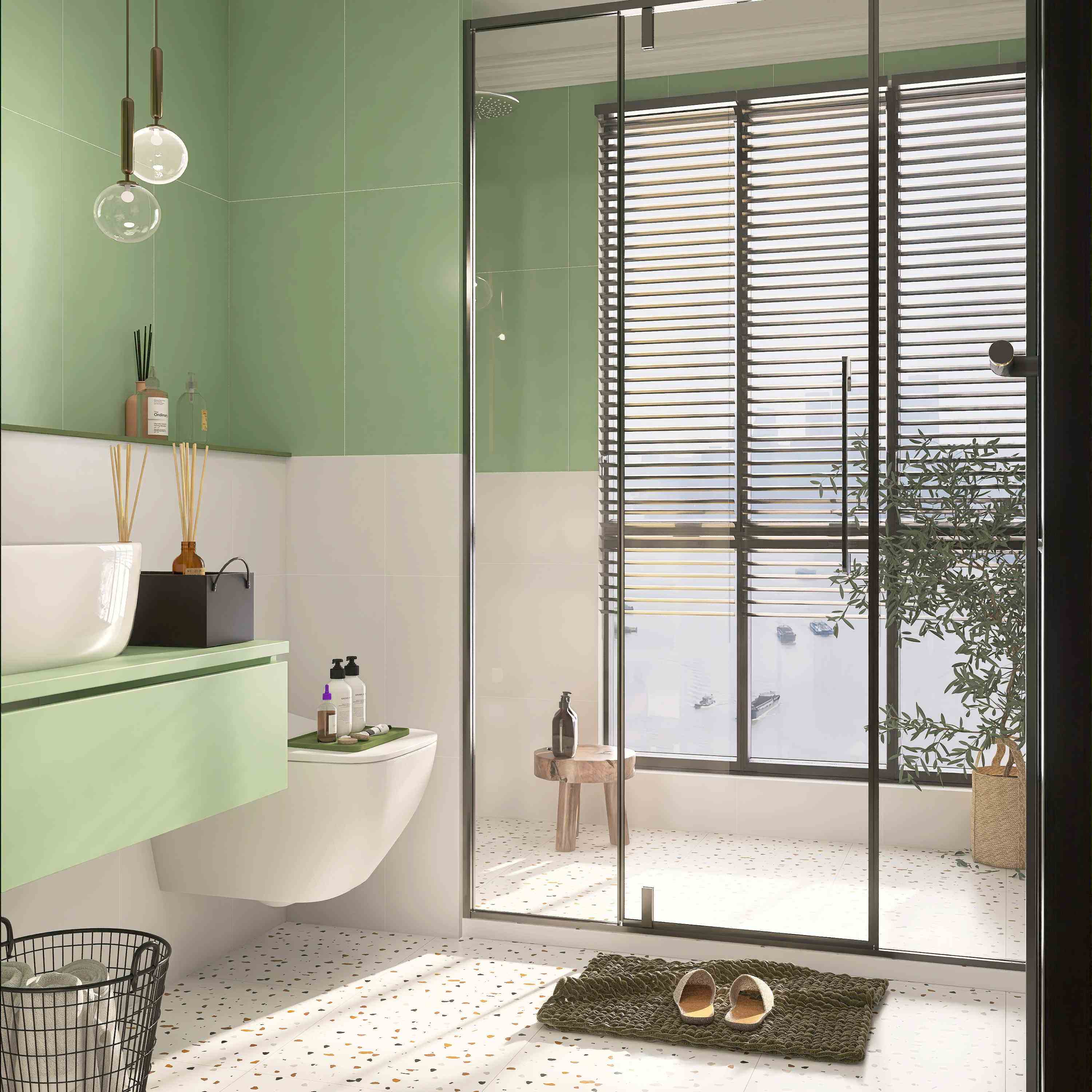 Nordic Toilet Water Grinding Stone Tiles Milk Oil Color 300x600 Bathroom Floor Tiles Toilet Wall Brick Kitchen Floor Brick-Taobao