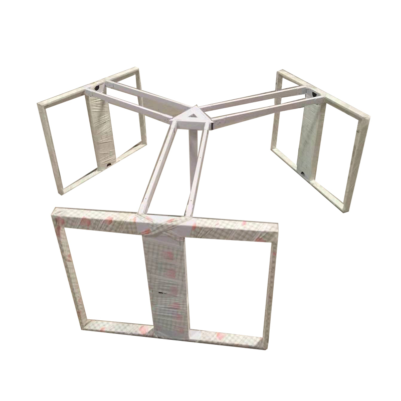 L-Shaped Corner Three-Person Office Desk Leg Bracket, Simple Modern Iron Furniture Hardware Table Leg Frame