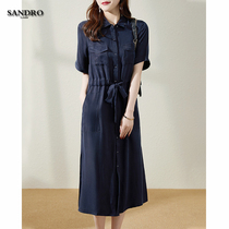 Japanese light luxury overalls element dress womens new French fashion waist thin temperament copper ammonia silk long skirt summer