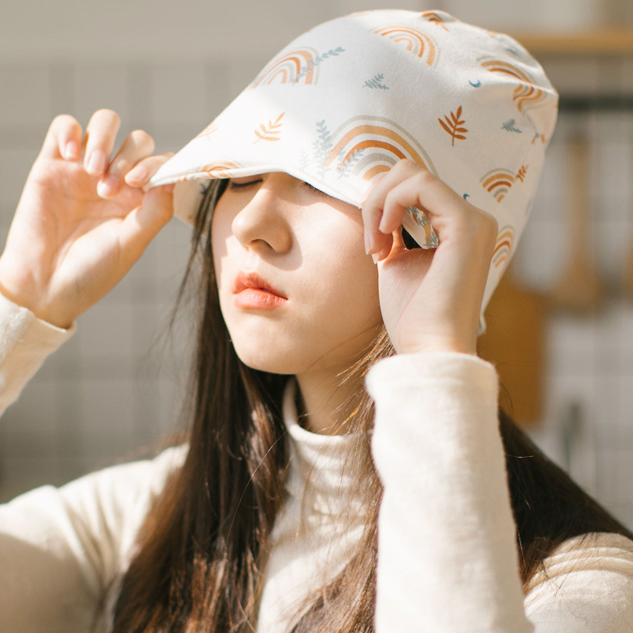 Lunar Subcap Postpartum Summer February Pregnant Woman Cotton cap Maternity seat Moon Windproof Summer Thin burqa hair band