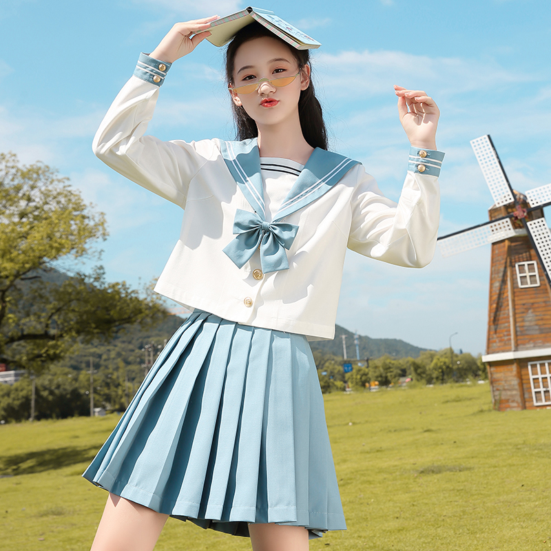 Pleats Skirt Suit Women 12 High School 13 Junior High School Uniforms 14 Teenagers 15 Year Old Girl Jk Two Sets Summer Clothes