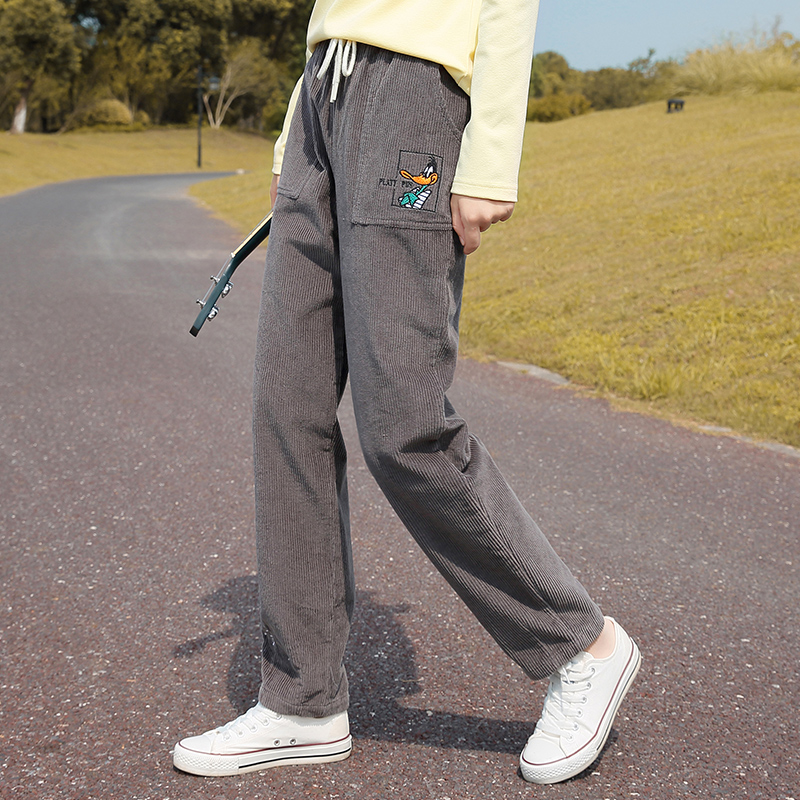 Casual Pants Woman 12 Big Boy 13 adolescent girls 14 14 School 15 Junior High School students 16-year-old girl pants light Core suede winter clothing