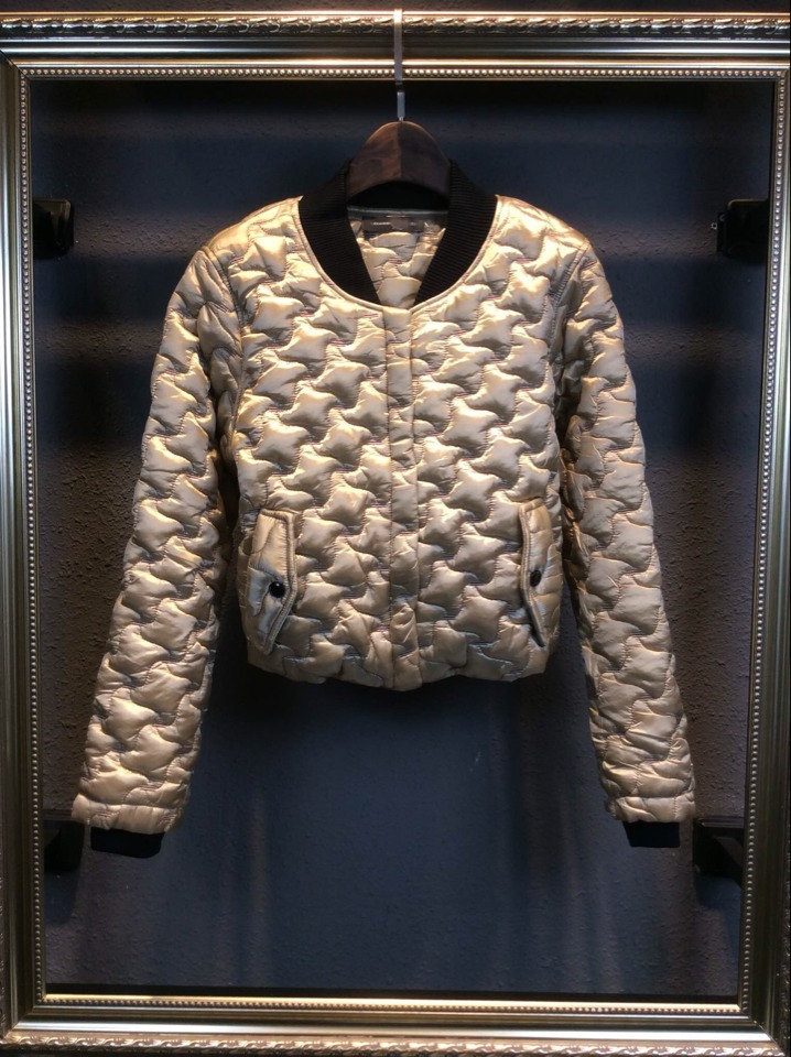 European Station 2022 autumn and winter new leap zipper sweater embroidered ultra short duvet cotton baseball suit short coat woman