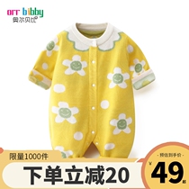Baby wool uniforms newborn knitted clothes sweater baby climbing clothes spring and autumn winter clothes