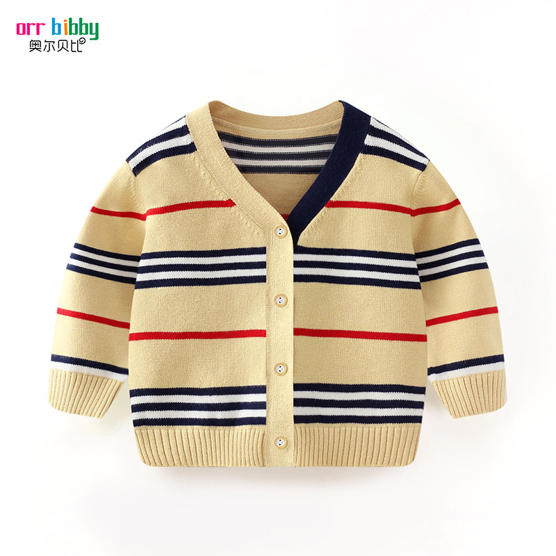 Children's knitted cardigan autumn boys foreign style Spring and Autumn Sweater women's baby cotton handmade wool coat coat