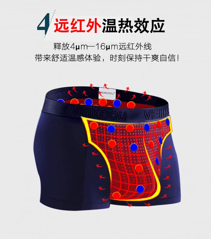Veikoou Ngụy Quần Anh Quần Y Tế Chính Thức Đích Thực Nam Thanh Niên Quần Sịp Boxer Nam Châm Sức Khỏe Quần Short Tăng Kích Thước