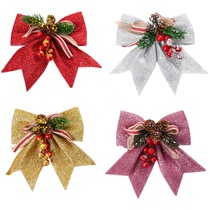 Christmas Bow Window Decoration Bow Decoration Pendant Classroom Wall Christmas Tree Arrangement Decoration Hanging