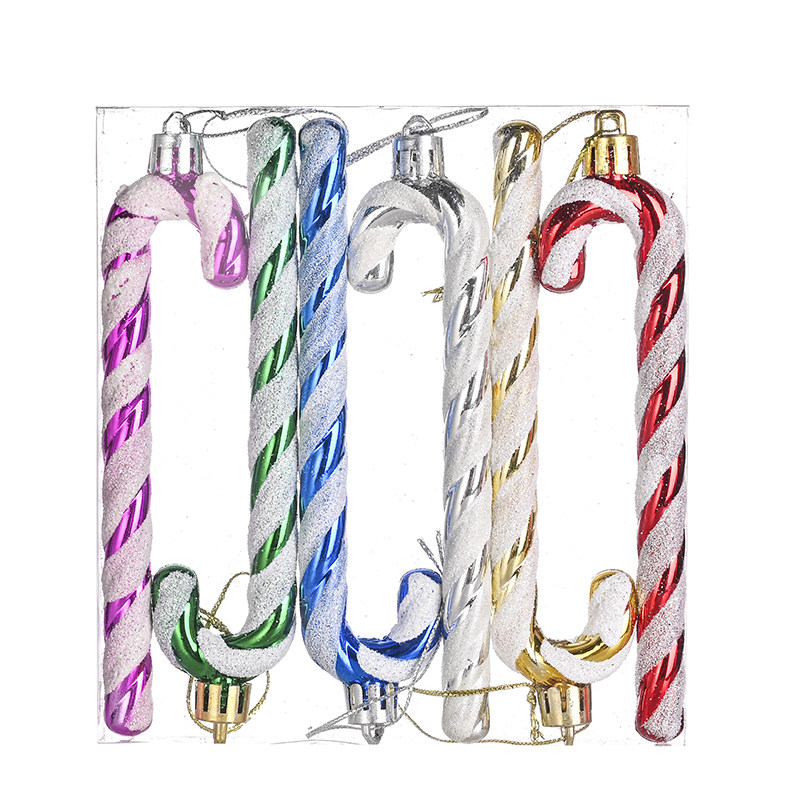 Christmas decoration 13cm red and white cane Christmas bell Christmas tree pendant high-grade pine cone decoration candy pendant