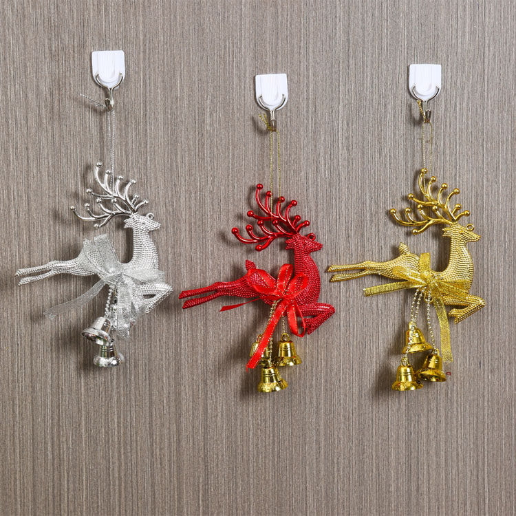 Christmas Decorations Small Deer Pendant Christmas Tree hanging decorations Christmas flying deer Suzuki bell Christmas old man golden deer