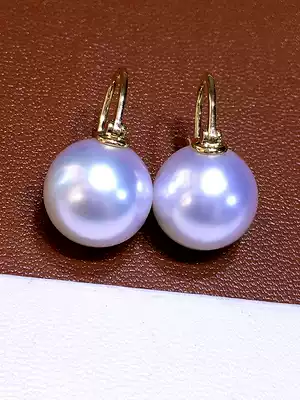 Australian white pearl earrings Nanyang sea water golden beads earrings 12mm Jane earring 18K flawless