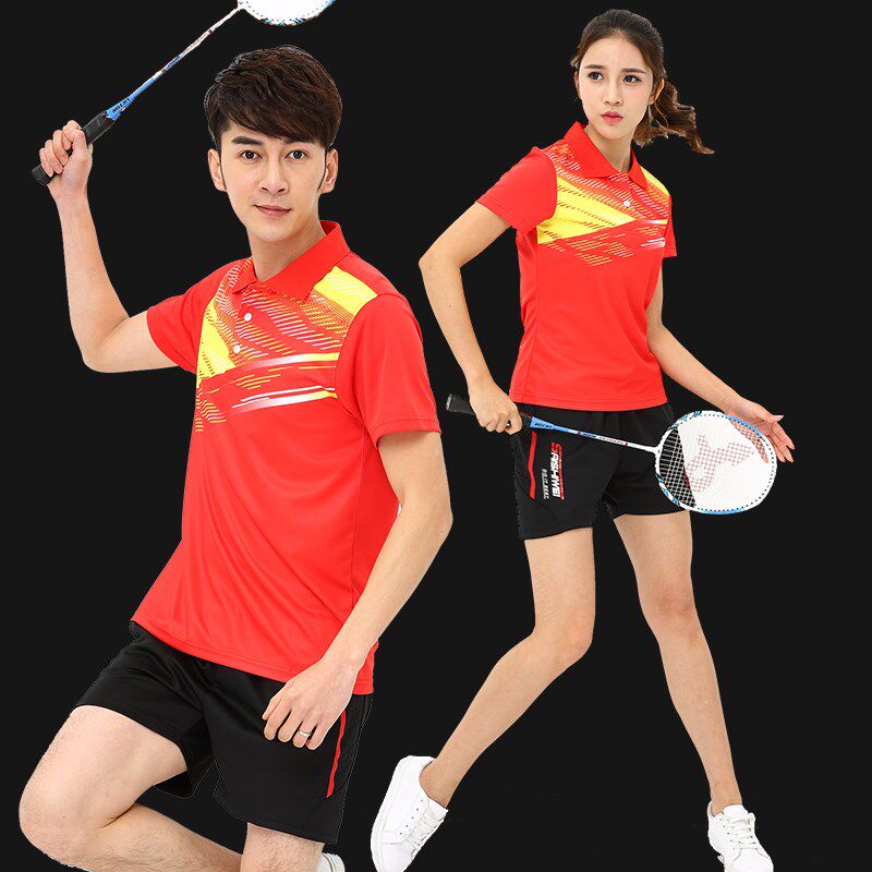 2020 New Badminton Suit Men And Women Suits Speed Dry Sports Competition Training Team Wear Round Collar Short Sleeve Table Tennis Suit