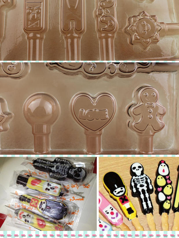 Handmade Chocolate Lollipop Khuôn DIY Chocolate Khuôn Iron Tower Prince Phim hoạt hình cổ điển khuôn bánh căn