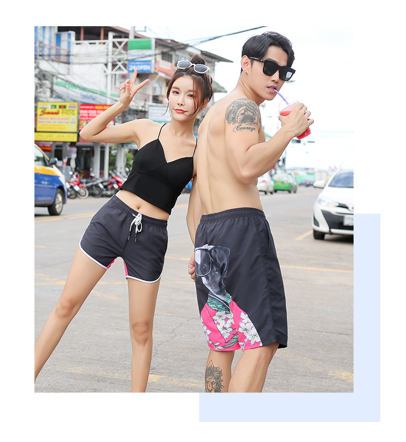 Mùa xuân quần đi biển quần lửng nam nhanh khô rộng kích thước lớn những người yêu thích quần short năm quần ngắn đi biển bên cạnh quần short boxer quần short 7 màu đi biển	