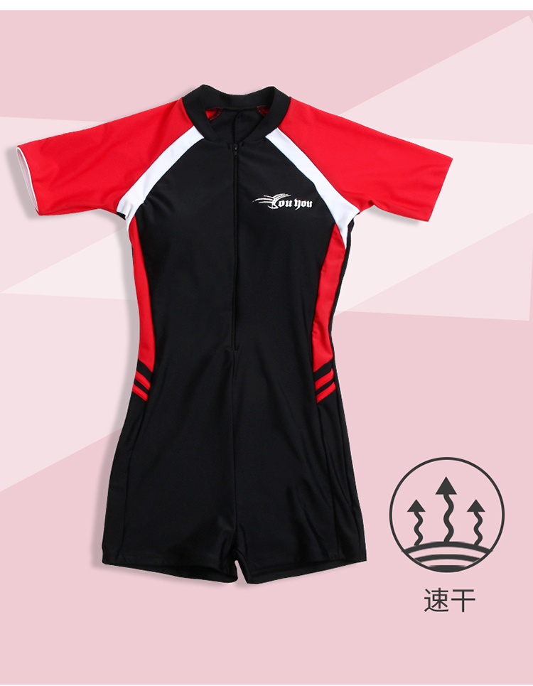 Thể thao chuyên nghiệp võ sĩ liền kề áo tắm nữ bảo thủ giảm béo bụng mùa xuân nóng kích thước lớn áo tắm ngắn tay áo tắm