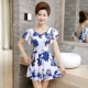 Bạn mặc đồ bơi nữ bảo thủ một mảnh kiểu váy che bụng nóng mùa xuân trung niên mẹ áo tắm đồ bơi cỡ lớn - Bộ đồ bơi One Piece