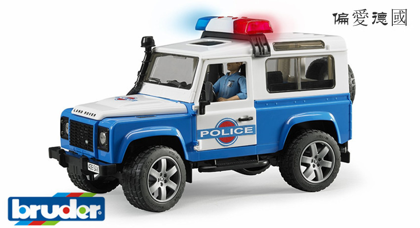 bruder police land rover