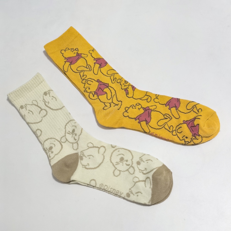 Japanese-Style Cute Cartoon Winnie the Pooh Adult Socks, Mid-Calf Socks