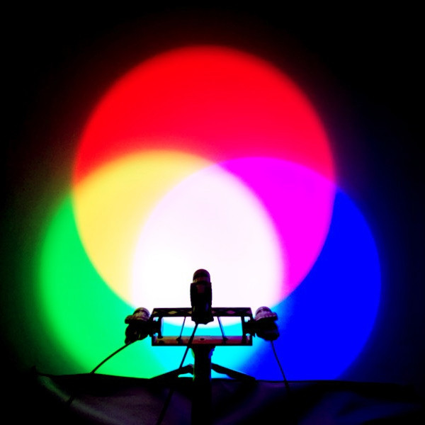 Rgb Three Primary Color Teaching Demonstration Light Zoom Flashlight Rechargeable Led Red, Green, and Blue Light Color Reference Light