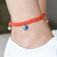Dây thừng vòng chân đỏ vòng tay dệt hoa hồng chân vàng dây thừng nam và nữ Hàn Quốc cặp đôi đơn giản sinh viên năm nay của trang sức cuộc sống vòng đeo chân cho nữ