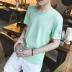 Mùa hè nam nghỉ ngơi tất cả áo phông trắng tay ngắn Quần áo thể thao nam quần áo giá rẻ nam 20-30-35-40 tuổi áo phông nam có cổ Áo phông ngắn
