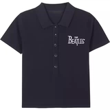 Ретро черная трикотажная футболка с коротким рукавом, воротник поло