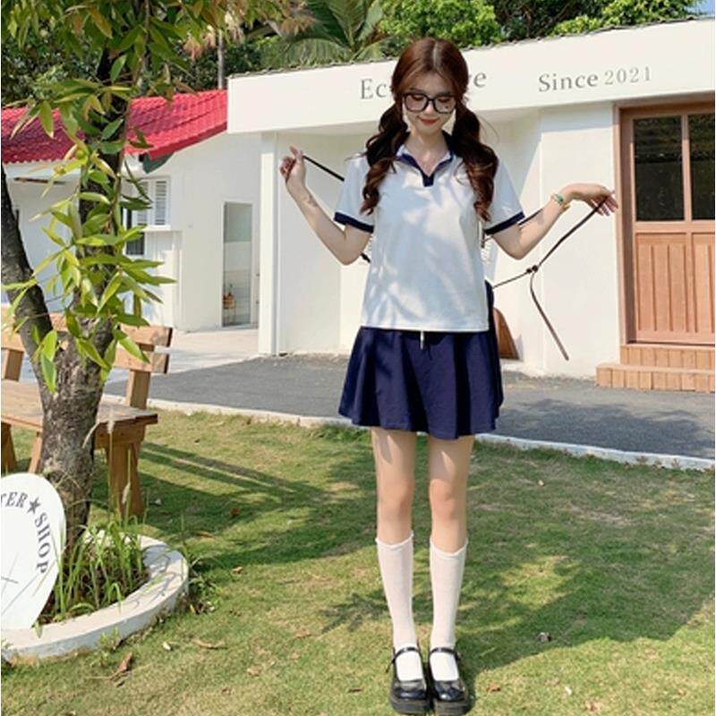 majealure summer new salt can be sweetened polo collar small freshener and windy school wind two sets of women