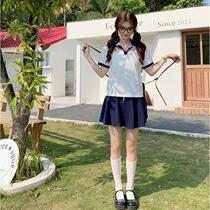 majealure summer new salt can be sweetened polo collar small fresh ocean gas minus age college wind two sets of women