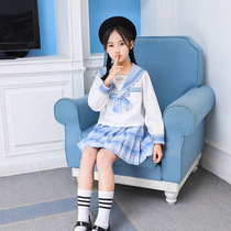 majealure girl JK suit 2022 spring autumn new ocean air sailor cardio-shiru skirts childrens college wind