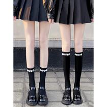 jk socks majealure black pearl ins midbarrel socks womens day system calf socks summer thin stockings stockings