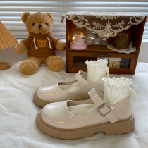 majeallure2022 Years Summer Mari Rare Leather Shoes JK Day Ensemble Woman Single Shoes 100 lap Inn Heightened Pine Pastry Shoes